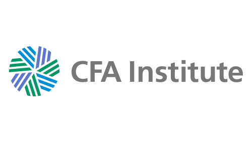 A black background with the words cfa institute in grey.