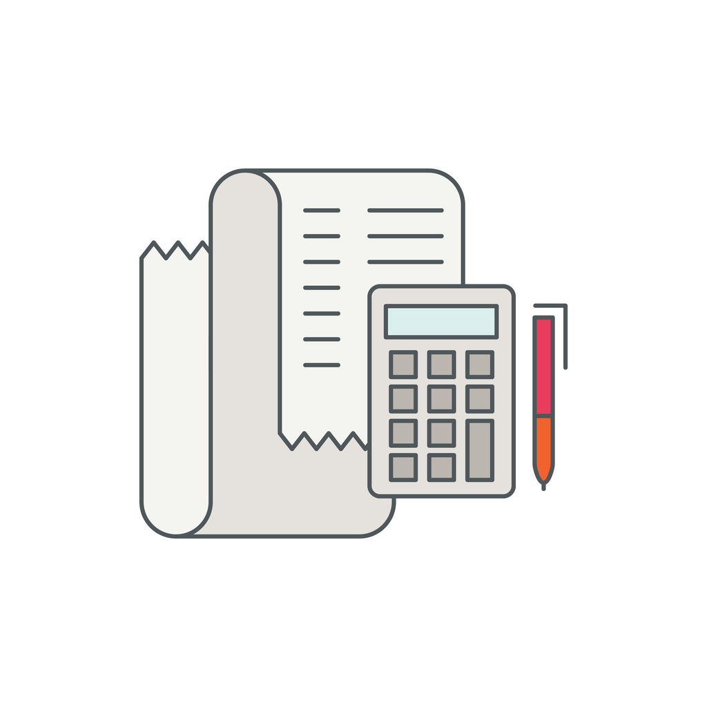 Tax Form Flat Line Icon with Editable Stroke