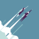 Vector illustration - Growth Concept, people soaring into space