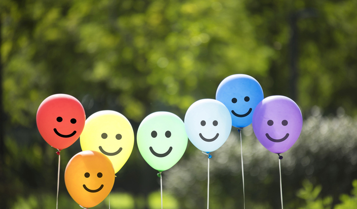 joyful balloon family.